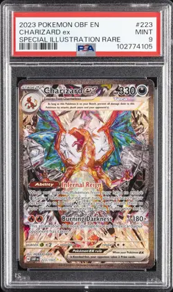2023 POKEMON OBF EN-OBSIDIAN FLAMES SPECIAL ILLUSTRATION RARE CHARIZARD EX PSA 9 - Image 1