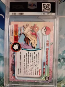 2000 TOPPS CHROME POKEMON T.V. "SPECTRA" #21 SPEAROW PSA 8 NM-MT !!ERROR LABEL!! - Image 2