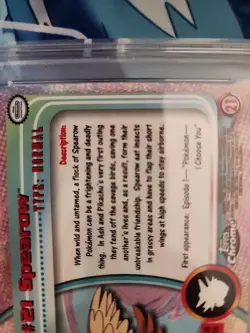 2000 TOPPS CHROME POKEMON T.V. "SPECTRA" #21 SPEAROW PSA 8 NM-MT !!ERROR LABEL!! - Image 4
