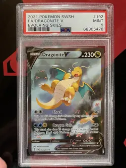 2021 Pokemon Dragonite V Full Art Alt Art Evolving Skies 192 PSA 9 Mint - Image 1