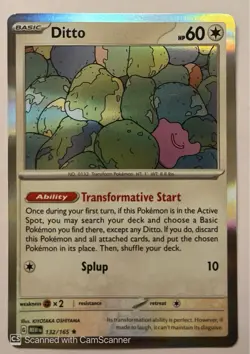Pokemon Scarlet Violet 151 Holo Rare 132/165 Ditto - Image 1