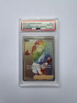 Pokemon - Kabu 077/073 Rainbow Secret Rare - Champion’s Path - PSA 10 Gem Mint - Image 1