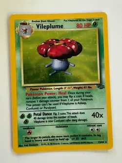 Pokemon Vileplume Holo Rare Jungle Unlimited 15/64 WOTC Vintage LP - Image 1
