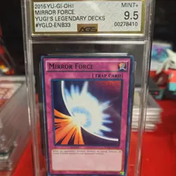 Yugioh! Mirror Force YGLD-ENB33 Ultra Rare Unlimited AGS 9.5 MINT - Image 1