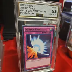 Yugioh! Mirror Force YGLD-ENB33 Ultra Rare Unlimited AGS 9.5 MINT - Image 2