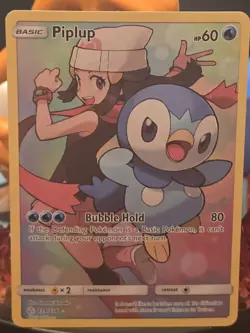 Pokemon TCG Piplup Holo Secret Rare Card Cosmic Eclipse 239/236 - Image 1
