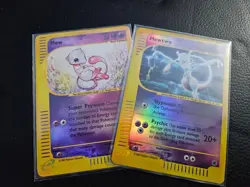 Mew and Mewtwo - Vintage Pokemon e-Card Expedition Reverse-Holo Two-Card Lot LP - Image 1