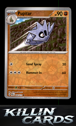 Reverse Holofoil Pupitar 048/131 Common SV: Prismatic Evolutions Pokemon Card NM - Image 1