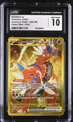 CGC 10 Koraidon EX 254/198 S&V Hyper Rare Pokemon Card - Image 1