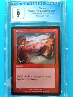 🌈🔥⚡FOIL Shock⚡🔥🌈 7th Edition | Vintage 2001 MTG | Mint+ CGC 9! - Image 1