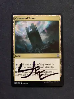 MTG Magic the Gathering Command Tower Signed Land Commander - Image 1