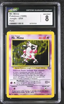 CGC 8 Mr. Mime 1999 Jungle 6/64 Holo Pokemon Card - Image 1