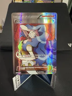Pokemon TCG Karen XY177a XY Supporter alternate Full Art Holo Promo - Lp - Image 1