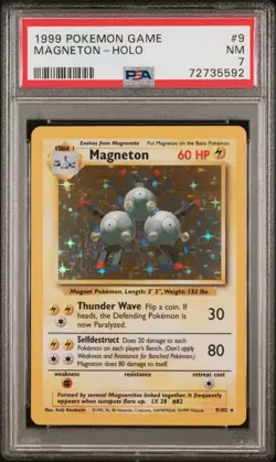 Pokemon Magneton Holo Foil 1999 #9/102 PSA 7 - Image 1