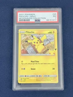 Pokemon Pikachu 25/25 Holo McDonald's Collection 2021 PSA 7 Near Mint - Image 1