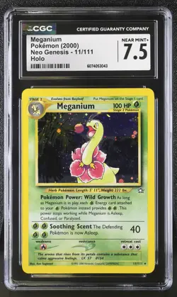 CGC 7.5 Meganium 2000 Neo Genesis 11/111 Holo Pokemon Card - Image 1