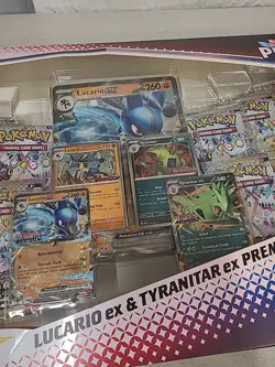 Pokemon Prismatic Evolutions Lucario & Tyranitar ex Premium Collection Box - Image 3