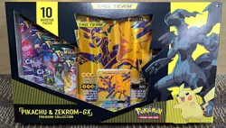 Pokemon TCG Pikachu & Zekrom-GX Premium Collection Box 3 Evolving skies packs - Image 1