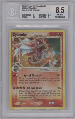 2006 POKEMON GYARADOS GOLD STAR HOLO EX 102/110 HOLON PHANTOMS BGS 8.5 - Image 1