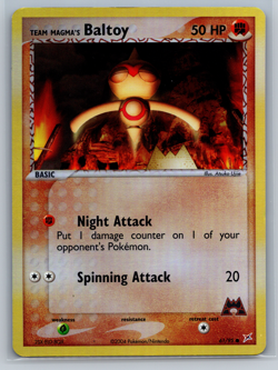 Team Magma's Baltoy vs Team Aqua 61/95 2004 LP Pokemon REVERSE HOLO - Image 1