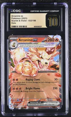 ARCANINE EX Scarlet & Violet Holo Rare #032 CGC Pristine 10 Pokemon - Image 1