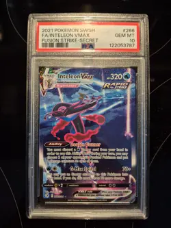 2021 Pokemon Inteleon VMAX Alt Art Fusion Strike 266/264 PSA 10 GEM MINT - Image 1