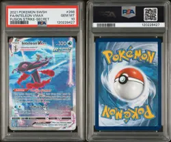 2021 POKEMON SWORD & SHIELD FUSION STRIKE SECRET FULL ART/INTELEON VMAX PSA 10 - Image 3