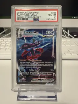Pokemon TCG Inteleon VMAX Alt Art Fusion Strike Holo 266 /264 PSA 10 - Image 1