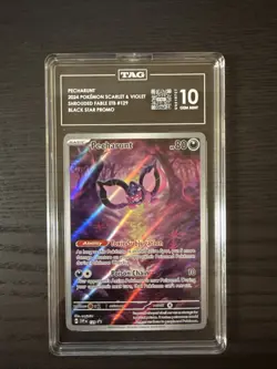 Pecharunt 129 Pokemon SVP Shrouded Fable Black Star Promo Full Art TAG 10 GM - Image 1