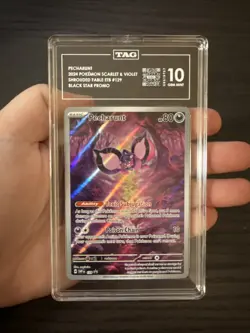 Pecharunt 129 Pokemon SVP Shrouded Fable Black Star Promo Full Art TAG 10 GM - Image 3