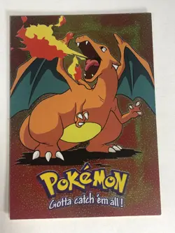 Pokemon Card Black Topps Label TV Animation #6 Holo Charizard E6 of 12 LP.C - Image 1