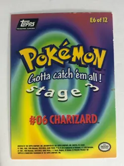 Pokemon Card Black Topps Label TV Animation #6 Holo Charizard E6 of 12 LP.C - Image 2