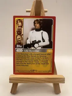 STAR WARS : Luke Skywalker #161 Topps UK Foil Trading Card THE FORCE AWAKENS - Image 2