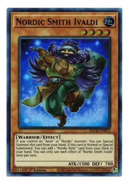 Yu-Gi-Oh Card: Nordic Smith Ivaldi BACH-EN012 Super Rare 1st Edition! NM - Image 1