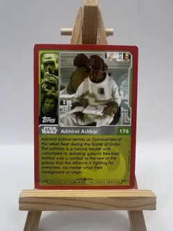 STAR WARS : Admiral Ackbar #176 Topps UK Foil Trading Card THE FORCE AWAKENS - Image 2