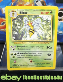 BIBOR (Beedrill) UNPLAYED 1999 GERMAN POKEMON BASE SET RARE CARD 17/102 F/S - Image 1