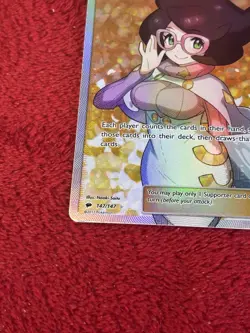 Wicke (Full Art) 147/147 Sm-Burning Shadows Holo Pokemon Card Played - Image 3