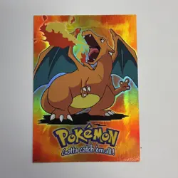 1999 Topps Pokemon Charizard #E6 Movie Edition Rainbow Foil Card - Image 1