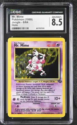 CGC 8.5 Mr. Mime 1999 Jungle 6/64 Holo Pokemon Card - Image 1