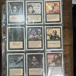 Vintage 1994 Magic The Gathering Revised Black Lot (9 Cards) MTG Classic - Image 1