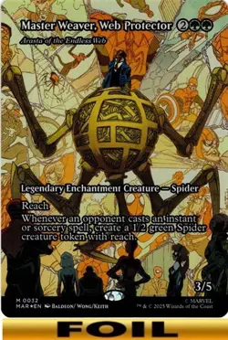 1x - Master Weaver, Web Protector Arasta of the Endless Web - FOIL BORDERLESS - Image 1