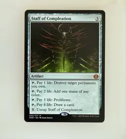 Magic the Gathering: Staff of Compleation Phyrexia: All Will Be One Foil NM - Image 1
