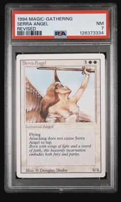 Magic the Gathering 1994 Serra Angel Revised Edition PSA 7 - Image 1