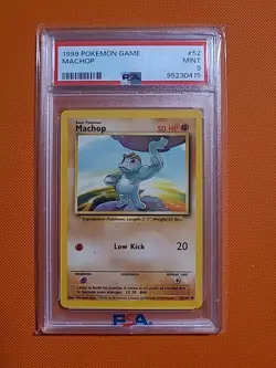 1999 Pokemon Card Game Base Set 52, Machop, PSA 9 Mint - Image 1