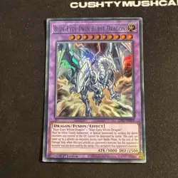 YUGIOH BLUE EYES TWIN BURST DRAGON GREEN ULTRA RARE LDS2-EN019 1ST EDITION - Image 2