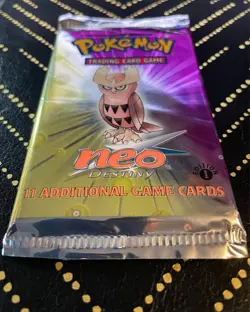 2002 Pokemon 1st Edition Neo Destiny Booster Pack Noctowl Art New SEALED - Image 2