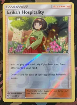 Erika’s Hospitality - 56/68 - Hidden Fates - Reverse Holo Rare - Pokemon - NM/M - Image 1