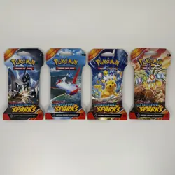 Pokemon Scarlet & Violet Surging Sparks Sleeved Booster Pack Set - 4 Pack Arts - Image 1