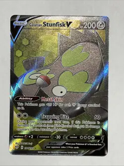 POKEMON TCG GALARIAN STUNFISK V 184/189 SWSH DARKNESS ABLAZE FULL ART!! - Image 1