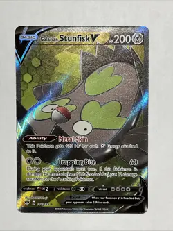 POKEMON TCG GALARIAN STUNFISK V 184/189 SWSH DARKNESS ABLAZE FULL ART!! - Image 2